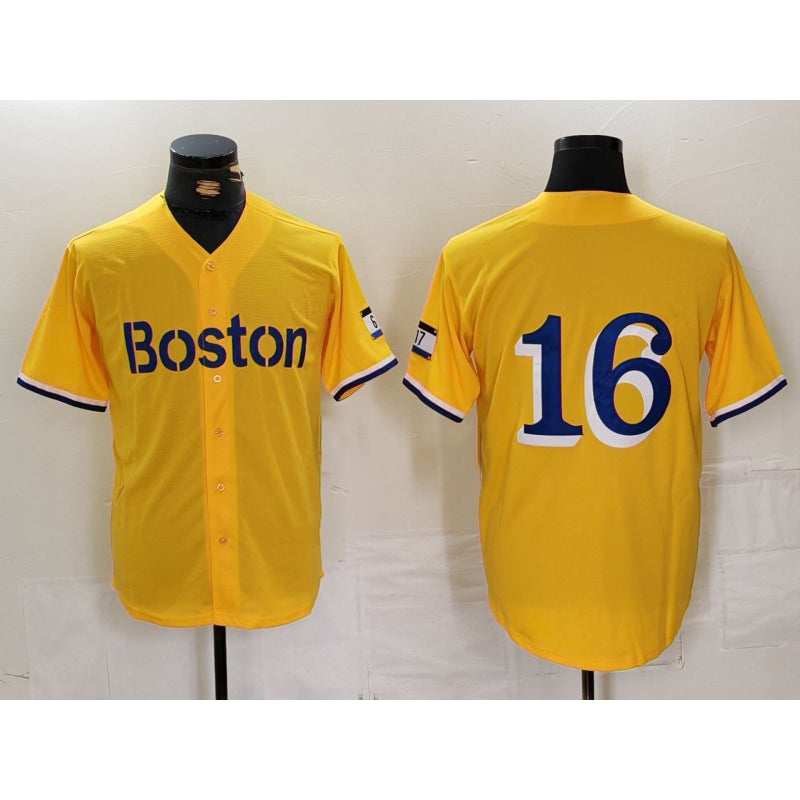 Boston Red Sox #16 Jarren Duran Gold Puhics City Connect Stitched Jersey