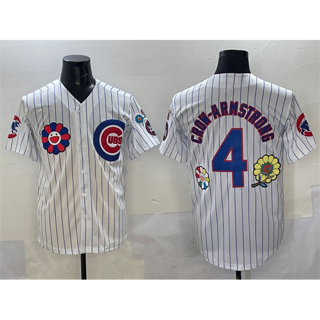 Chicago Cubs #4 Pete Crow-Armstrong White Puhics 2025 Tokyo Series Limited Stitched Jersey