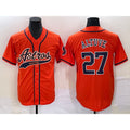 Houston Astros #27 Jose Altuve Orange Puhics With Patch Cool Base Stitched Jersey