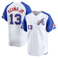Atlanta Braves #13 Ronald Acu?a Jr. White Puhics City Connect Limited Player Jersey