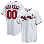 Custom Washington Nationals White Puhics Home Replica Jersey