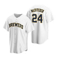 Milwaukee Brewers #24 Andrew McCutchen White Puhics Cool Base Stitched Jersey