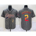 Houston Astros #2 Alex Bregman Number Grey Puhics Gridiron Cool Base Stitched Jersey