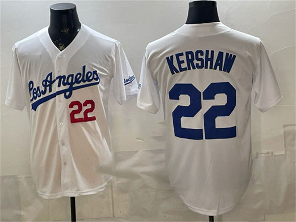 Los Angeles Dodgers #22 Clayton Kershaw White Puhics Alternate Stadium Stitched Jersey