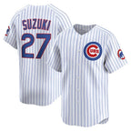 Chicago Cubs #27 Seiya Suzuki White Puhics Home Limited Player Jersey