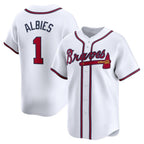 Atlanta Braves #1 Ozzie Albies White Puhics Home Limited Player Jersey