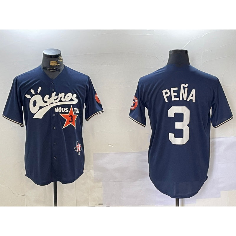 Houston Astros #3 Jeremy Pena Black Puhics Cactus Jack Vapor Premier Stitched Jersey