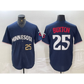 Minnesota Twins #25 Byron Buxton Number 2023 Navy Blue Puhics Cool Base Stitched Jerseys