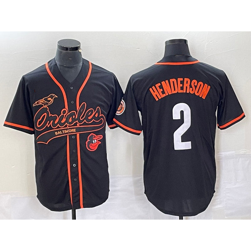Baltimore Orioles #2 Gunnar Henderson Black Puhics With Patch Cool Base Stitched Jersey