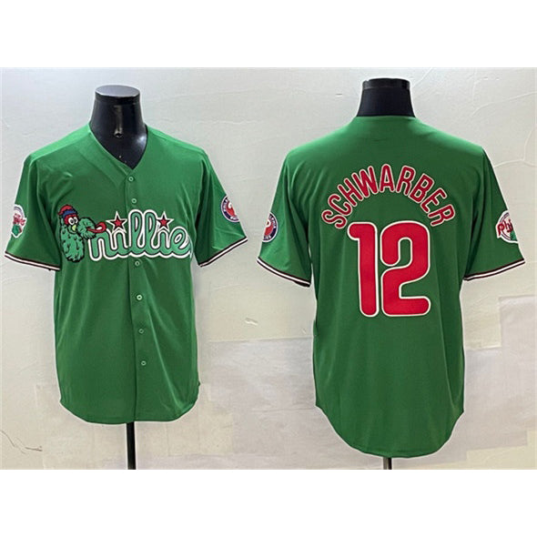 Philadelphia Phillies #12 Kyle Schwarber Green Puhics Phanatic Limited Stitched Jersey