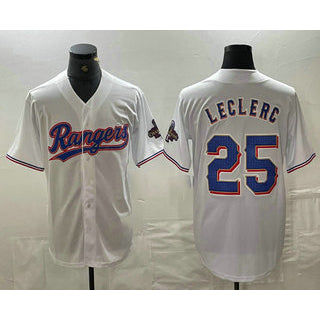 Texas Rangers #25 Jose Leclerc White Puhics 2024 Gold Collection Limited Cool Base Jersey