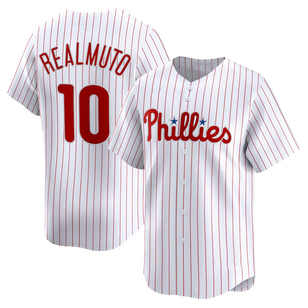 Philadelphia Phillies #10 J.T. Realmuto White Puhics Home Limited Player Jersey