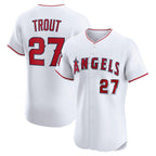 Los Angeles Angels #27 Mike Trout White Puhics Home Elite Player Jersey