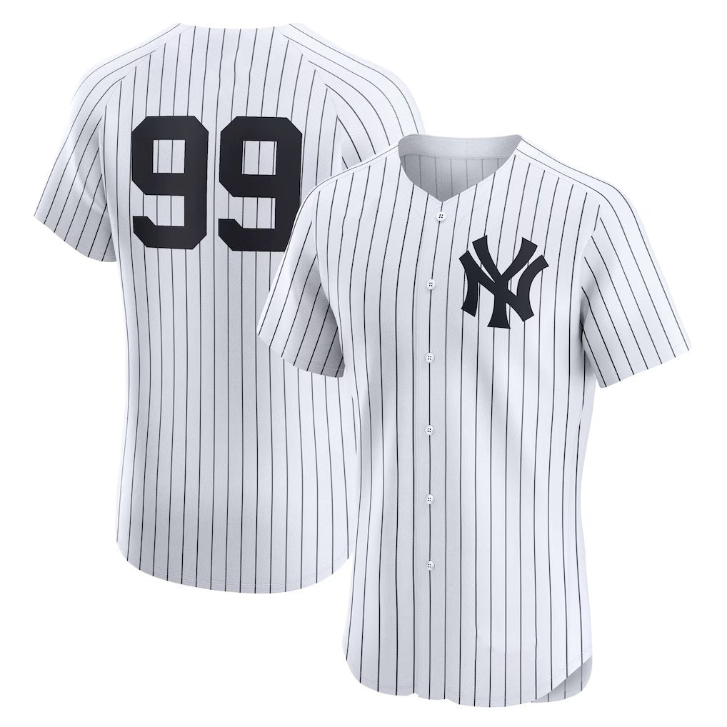 New York Yankees #99 Aaron Judge White Puhics Home Elite Player Jersey