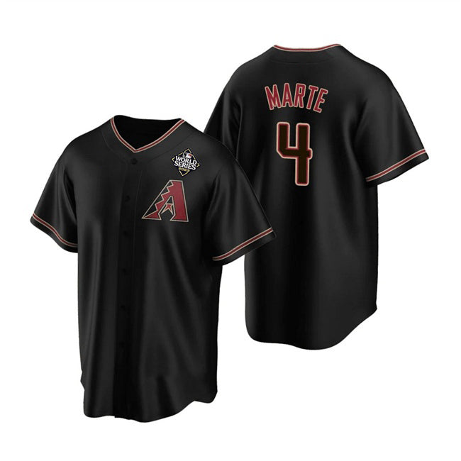 Arizona Diamondbacks #4 Ketel Marte Black Puhics 2023 World Series Cool Base Stitched Jersey
