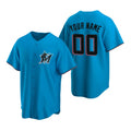 Custom Miami Marlins Blue Puhics Stitched Cool Base Jersey