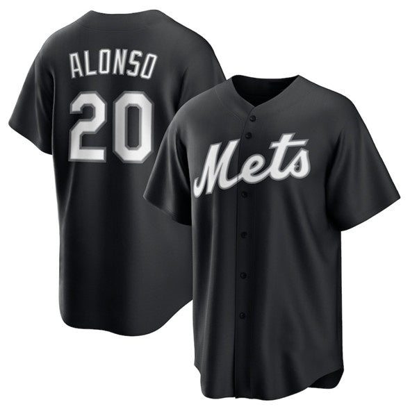 New York Mets #20 Pete Alonso Black Puhics Lights Out Limited Stitched Jersey