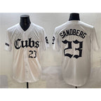 Chicago Cubs #23 Ryne Sandberg White Puhics 'Gothic North Side Edition' Vapor Premier Limited Stitched Jersey