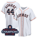 Houston Astros #44 Yordan Alvarez White Puhics 2022 World Series Champions Home Stitched Jersey