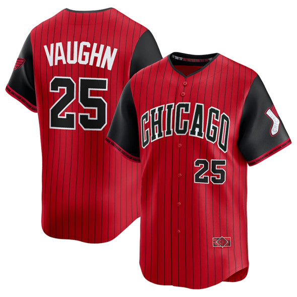 Chicago White Sox #25 Andrew Vaughn Red Black Puhics 2025 City Connect Limited Stitched Jersey
