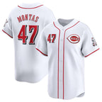 Cincinnati Reds #47 Frankie Montas White Puhics Home Limited Stitched Jersey