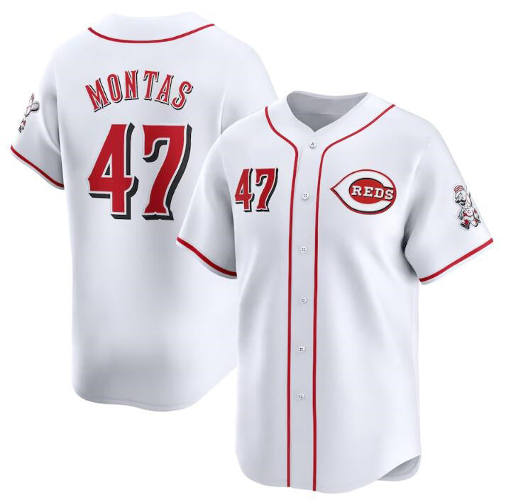 Cincinnati Reds #47 Frankie Montas White Puhics Home Limited Stitched Jersey