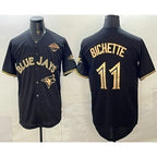 Toronto Blue Jays #11 Bo Bichette Black Gold Puhics 2025 American League Champions Limited Stitched Jersey