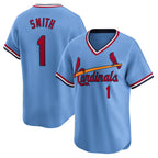 St. Louis Cardinals #1 Ozzie Smith Royal Puhics Throwback Cooperstown Limited Jersey