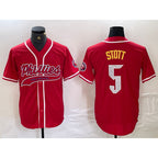Philadelphia Phillies #5 Bryson Stott Red Puhics Cool Base Stitched Jersey