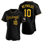 Pittsburgh Pirates #10 Bryan Reynolds Black Puhics Alternate 2nd Pittsburgh Flex Base Jersey