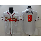 Atlanta Braves #8 Eddie Rosario 2022 White Gold Puhics World Series Champions Program Cool Base Stitched Jersey