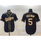 Los Angeles Dodgers #5 Freddie Freeman Black Gold Puhics 2024 World Series Champions Limited Stitched Jersey