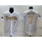 Atlanta Braves #7 Dansby Swanson White Puhics Number 2022 All Star Stitched Flex Base Jersey