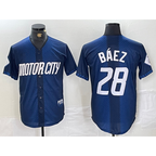 Detroit Tigers #28 Javier Baez 2024 Navy Puhics City Connect Cool Base Limited Stitched Jersey