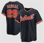Detroit Tigers #29 Tarik Skubal Navy Puhics Alternate Stitched Jersey