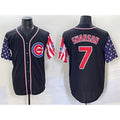 Chicago Cubs #7 Dansby Swanson Black Puhics 2025 Independence Day Vapor Premier Limited Stitched Jersey