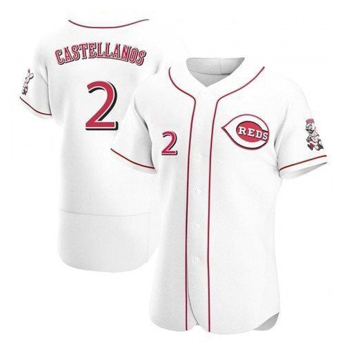 Cincinnati Reds #2 Nick Castellanos White Puhics 2021 Home Player Jersey