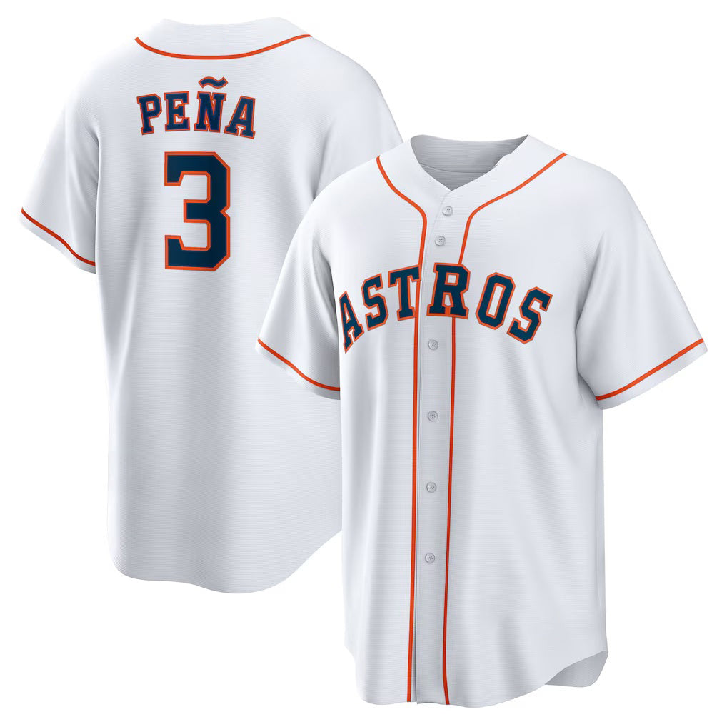 Houston Astros #3 Jeremy Pe?a White Puhics Home Replica Jersey