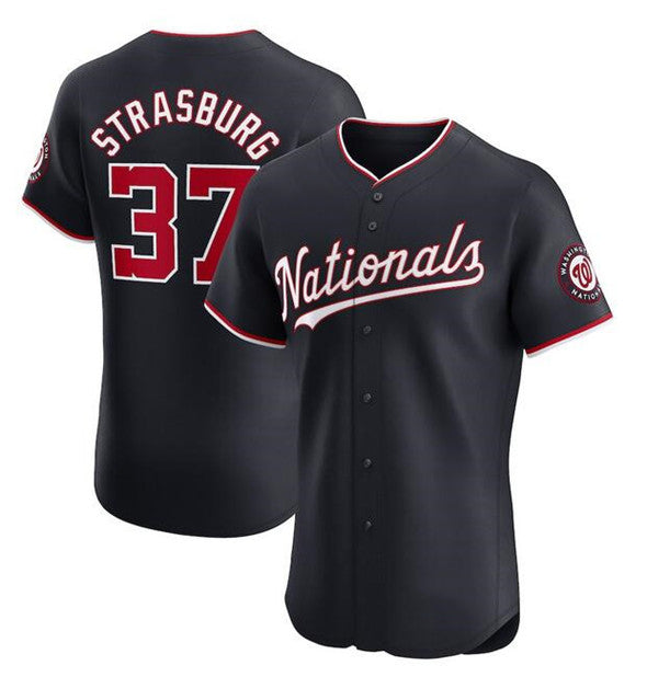 Washington Nationals #37 Stephen Strasburg Navy Puhics Alternate Elite Stitched Jersey