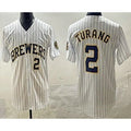 Milwaukee Brewers #2 Brice Turang White Puhics Limited Jersey