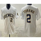 Milwaukee Brewers #2 Brice Turang White Puhics Limited Jersey