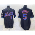 New York Mets #5 David Wright Black Puhics With Patch Limited Stitched Jersey