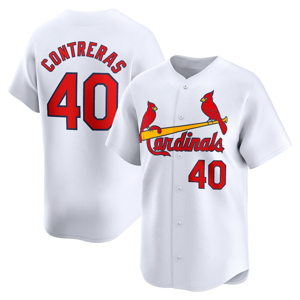 St. Louis Cardinals #40 Willson Contreras White Puhics Home Limited Player Jersey