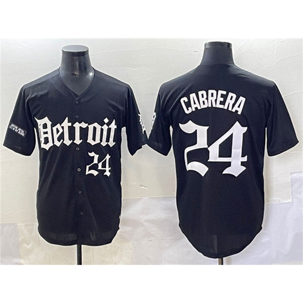 Detroit Tigers #24 Miguel Cabrera Black Puhics 'Motor Gothic Edition' Vapor Premier Limited Stitched Jersey