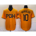Pittsburgh Pirates #10 Bryan Reynolds Gold Puhics 2023 City Connect Stitched Jersey