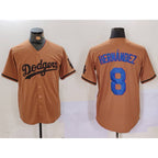 Los Angeles Dodgers #8 Kike Hernandez Olive Puhics Cool Base Limited Stitched Jersey