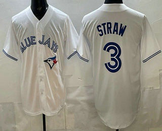 Toronto Blue Jays #3 Myles Straw White Puhics Limited Jersey