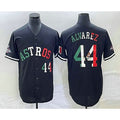 Houston Astros #44 Yordan Alvarez Number Mexico Black Puhics Cool Base Stitched Jersey