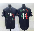 Houston Astros #44 Yordan Alvarez Number Mexico Black Puhics Cool Base Stitched Jersey