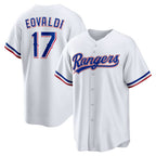 Texas Rangers #17 Nathan Eovaldi White Puhics Home Replica Player Jersey
